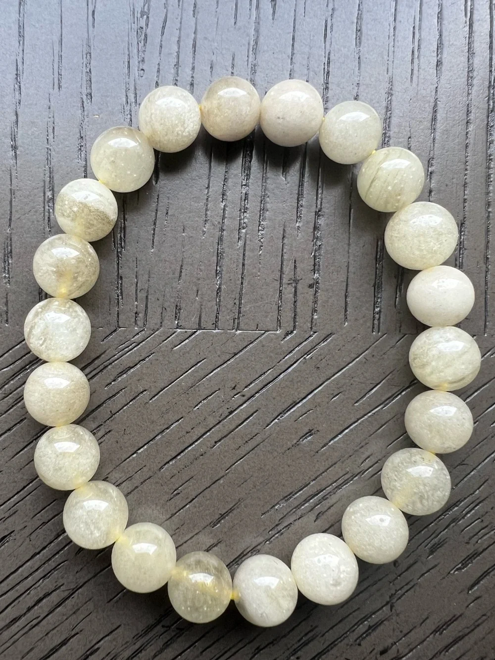 Libyan Desert Glass bracelet 9-10mm SIZE 6.5’ ( See Pictures)